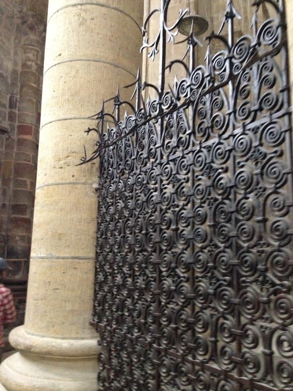 This gate, called "The Grills" inside the cathedral is made from the shackles (fetters) worn by Christian prisoners. 