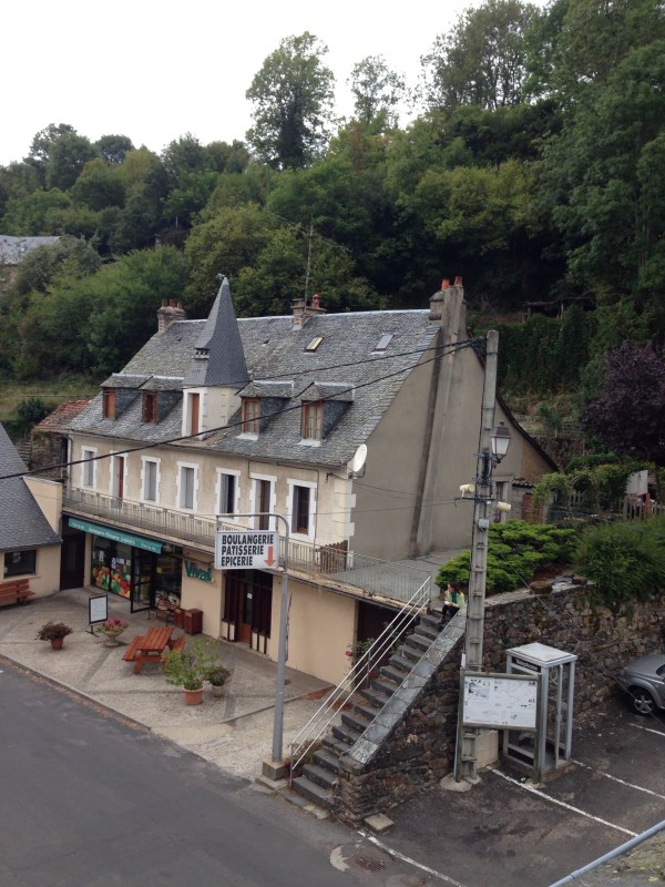 The view of the local grocery store from our room in S Chely d'Aubrac.  They had a deli and we all picked up snack for the hike.