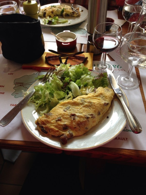 My mushroom omelet and salad -- main course...