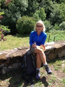 Savoring my goat cheese pizza in St Privat d'Allier